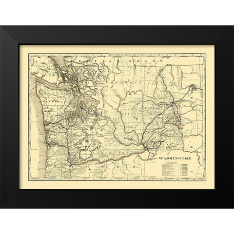 Washington -1896 Black Modern Wood Framed Art Print by Unknown