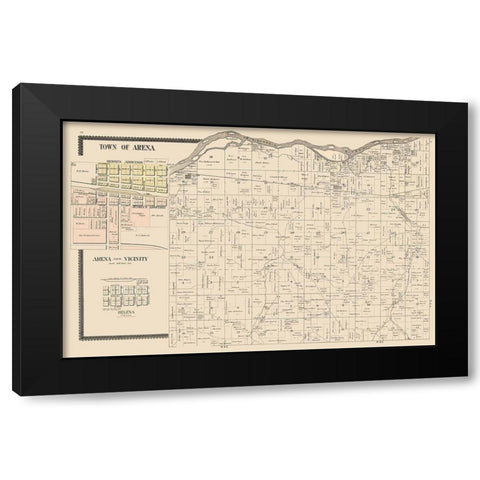 Arena  Wisconsin - Brandt 1895 Black Modern Wood Framed Art Print with Double Matting by Brandt