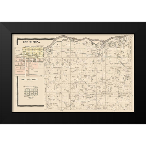 Arena  Wisconsin - Brandt 1895 Black Modern Wood Framed Art Print by Brandt