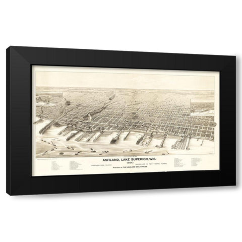 Ashland Wisconsin - Pauli 1890  Black Modern Wood Framed Art Print by Pauli