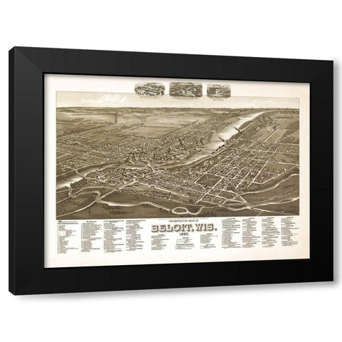 Beloit Wisconsin - American Pub Co 1890  Black Modern Wood Framed Art Print by American Pub Co