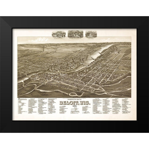 Beloit Wisconsin - American Pub Co 1890  Black Modern Wood Framed Art Print by American Pub Co