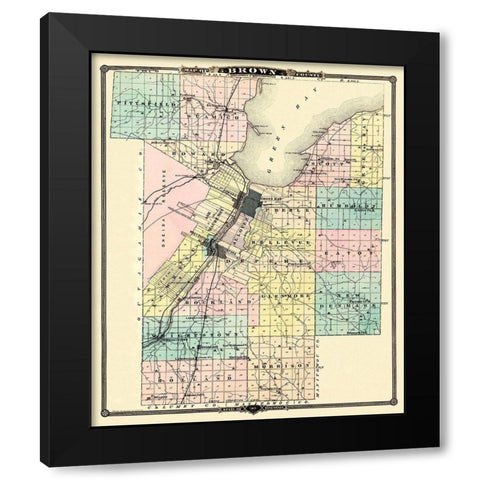 Brown Wisconsin - Snyder 1878 Black Modern Wood Framed Art Print by Snyder