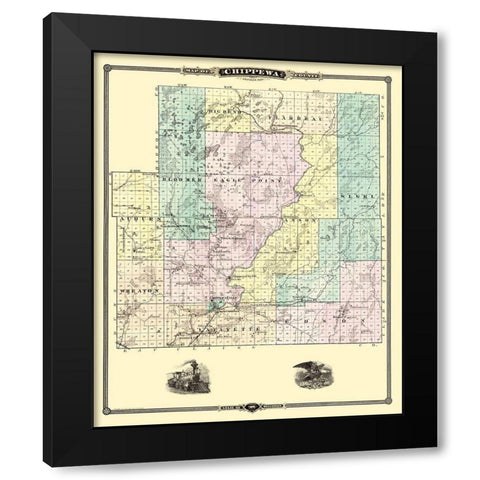 Chippewa  South Wisconsin Landowner - Snyder 1878 Black Modern Wood Framed Art Print by Snyder
