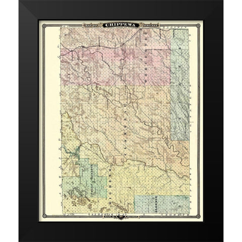Chippewa  North Wisconsin - Snyder 1878 Black Modern Wood Framed Art Print by Snyder