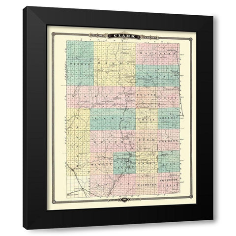 Clark Wisconsin Landowner - Snyder 1878 Black Modern Wood Framed Art Print by Snyder