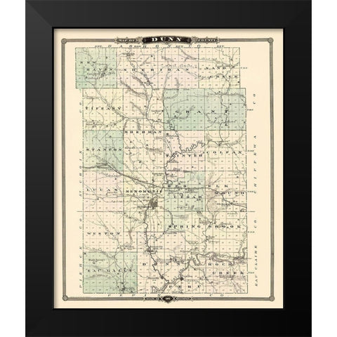 Dunn Wisconsin Landowner - Snyder 1878 Black Modern Wood Framed Art Print by Snyder