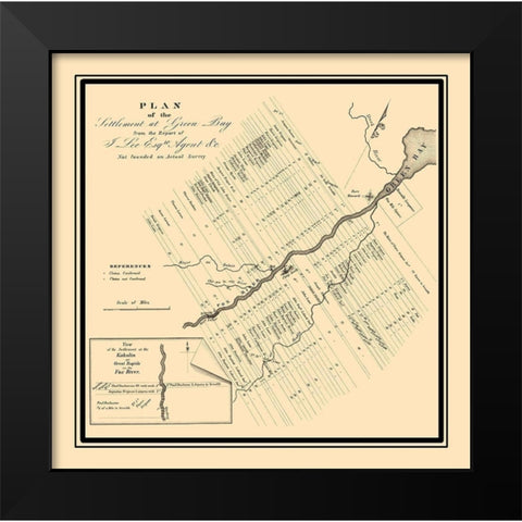 Green Bay Wisconsin - US Government 1821 Black Modern Wood Framed Art Print by US Government