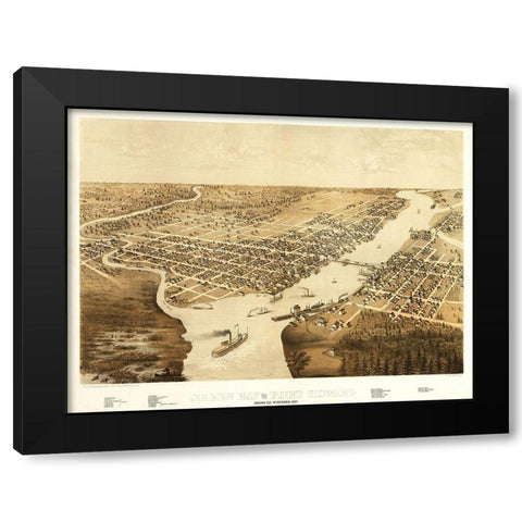Green Bay Fort Howard Wisconsin - Ruger 1867  Black Modern Wood Framed Art Print by Ruger