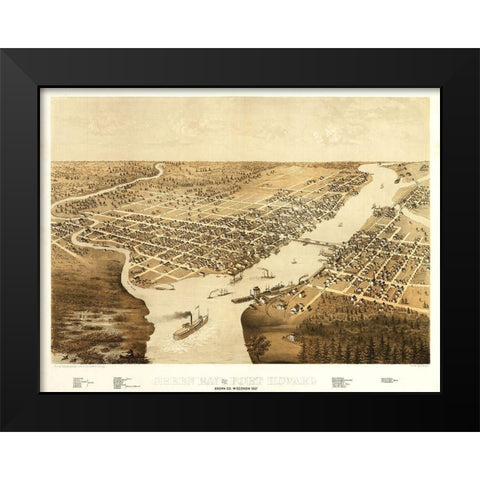 Green Bay Fort Howard Wisconsin - Ruger 1867  Black Modern Wood Framed Art Print by Ruger