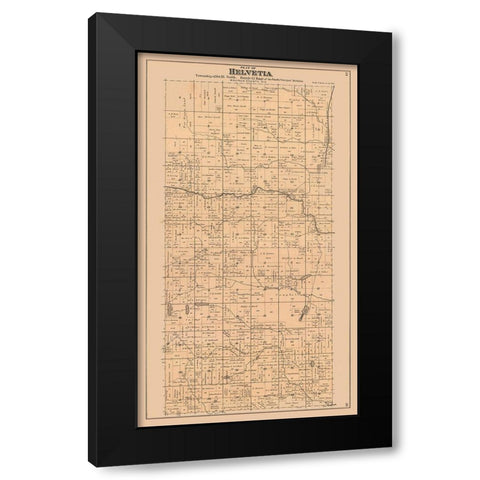 Helvetia  Wisconsin - 1912 Black Modern Wood Framed Art Print with Double Matting by Waupaca Abstract & Loan Co.