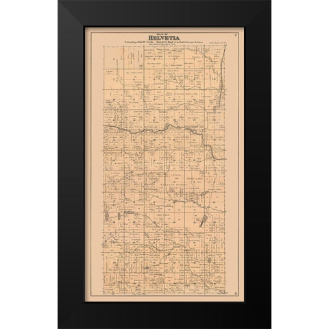 Helvetia  Wisconsin - 1912 Black Modern Wood Framed Art Print by Waupaca Abstract & Loan Co.