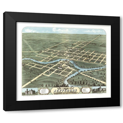 Jefferson Wisconsin - Ruger 1870  Black Modern Wood Framed Art Print with Double Matting by Ruger