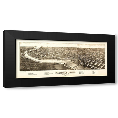 Merrill Wisconsin - Wellge 1883  Black Modern Wood Framed Art Print with Double Matting by Wellge