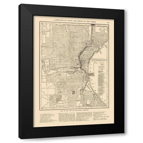 Milwaukee  Wisconsin - Reynold 1921 Black Modern Wood Framed Art Print by Reynold