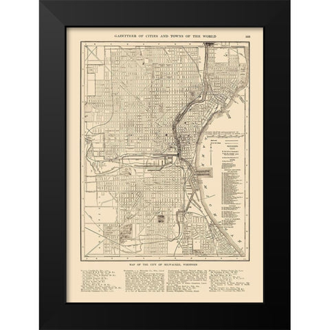 Milwaukee  Wisconsin - Reynold 1921 Black Modern Wood Framed Art Print by Reynold