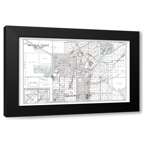 Mineral Point  Wisconsin - Ogle 1915 Black Modern Wood Framed Art Print with Double Matting by Ogle