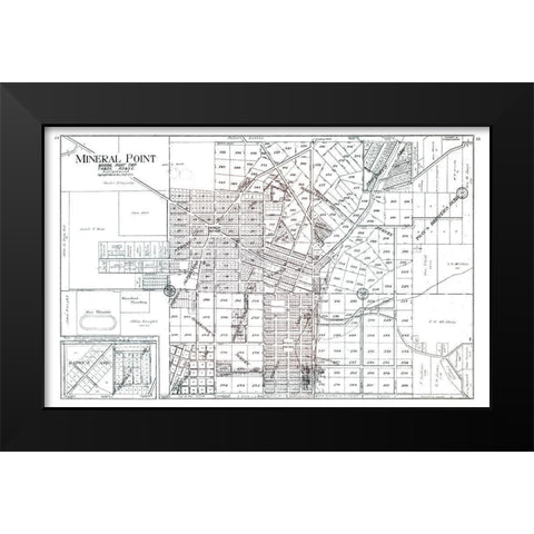 Mineral Point  Wisconsin - Ogle 1915 Black Modern Wood Framed Art Print by Ogle
