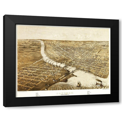 Oshkosh Wisconsin - Ruger 1867  Black Modern Wood Framed Art Print with Double Matting by Ruger