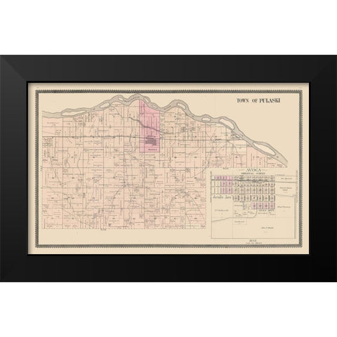 Pulaski, Avoca  Wisconsin - Brandt 1895 Black Modern Wood Framed Art Print by Brant