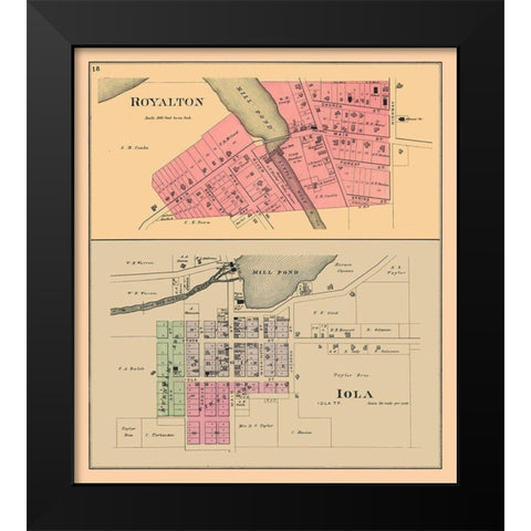 Royalton, Iola Wisconsi - Foote 1889 Black Modern Wood Framed Art Print by Foote