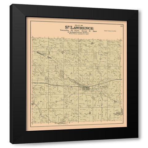 St Lawrence  Wisconsin - 1912 Black Modern Wood Framed Art Print with Double Matting by Waupaca Abstract & Loan Co.