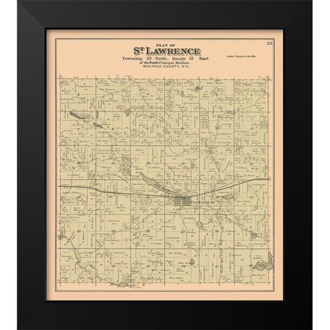 St Lawrence  Wisconsin - 1912 Black Modern Wood Framed Art Print by Waupaca Abstract & Loan Co.