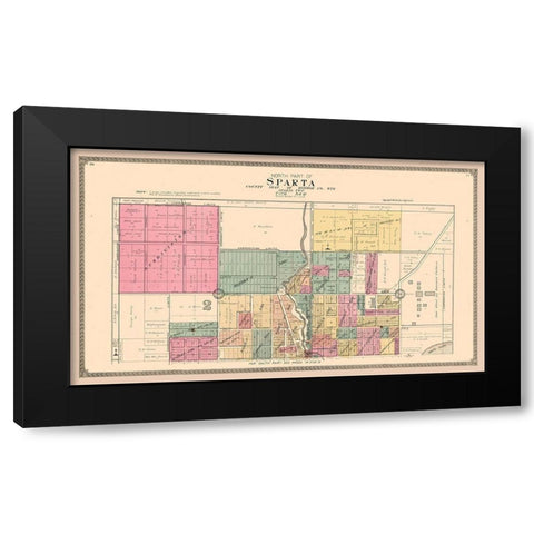 Sparta Wisconsin - Ogle 1915 Black Modern Wood Framed Art Print with Double Matting by Ogle
