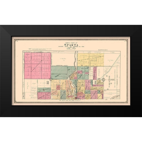 Sparta Wisconsin - Ogle 1915 Black Modern Wood Framed Art Print by Ogle