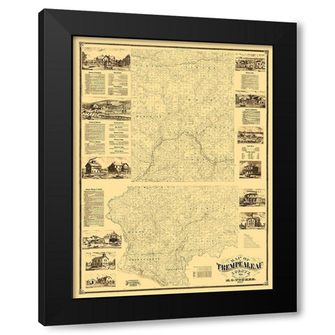 Trempealeau County Wisconsin - Tucker 1877  Black Modern Wood Framed Art Print by Tucker