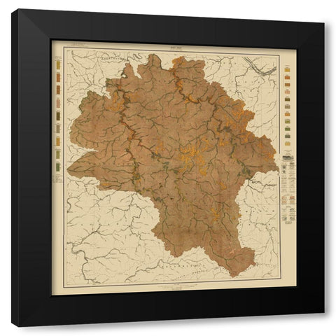 Boone West Virginia Soil 1913 - Hoen Black Modern Wood Framed Art Print with Double Matting by Hoen