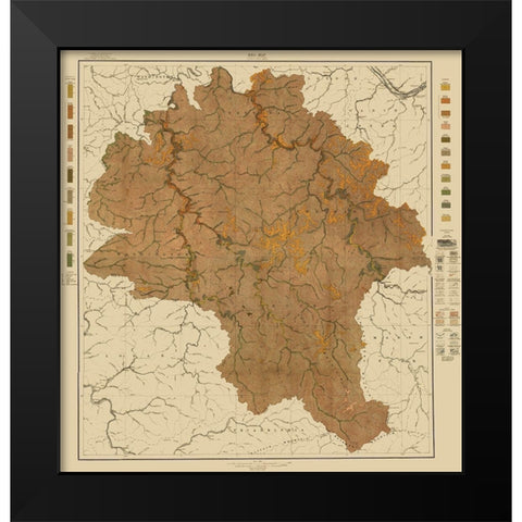 Boone West Virginia Soil 1913 - Hoen Black Modern Wood Framed Art Print by Hoen