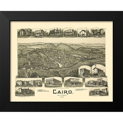 Cairo West Virginia - Fowler 1899 Black Modern Wood Framed Art Print by Fowler