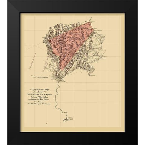 Cabin Creek Coal Company West Virginia Black Modern Wood Framed Art Print by Miller
