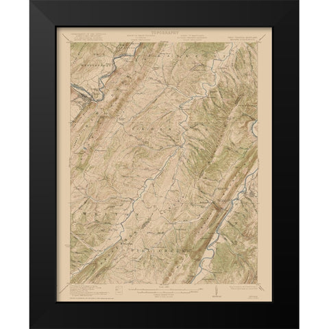 Keyser West Virginia Maryland Quad - USGS 1920 Black Modern Wood Framed Art Print by USGS