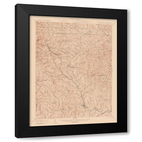 Mannington West Virginia Quad - USGS 1905 Black Modern Wood Framed Art Print with Double Matting by USGS