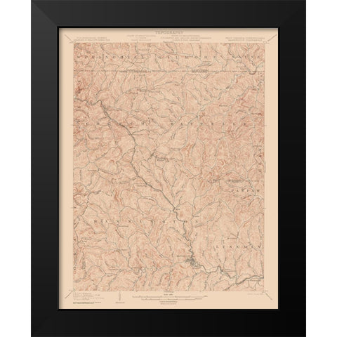 Mannington West Virginia Quad - USGS 1905 Black Modern Wood Framed Art Print by USGS