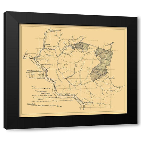 Middleton Coal Lands Fayette County West VA Black Modern Wood Framed Art Print by Hotchkiss