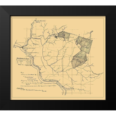 Middleton Coal Lands Fayette County West VA Black Modern Wood Framed Art Print by Hotchkiss