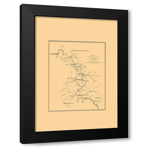 New River Coal Field West VA - Hotchkiss 1880 Black Modern Wood Framed Art Print by Hotchkiss