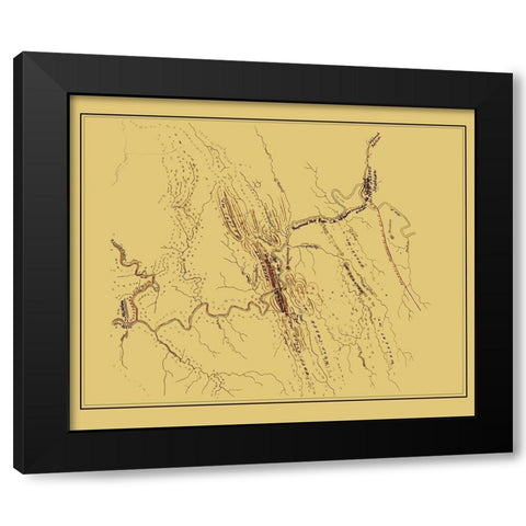 New River Railroad - Hotchkiss 1880 Black Modern Wood Framed Art Print with Double Matting by Hotchkiss