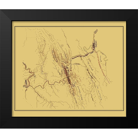 New River Railroad - Hotchkiss 1880 Black Modern Wood Framed Art Print by Hotchkiss