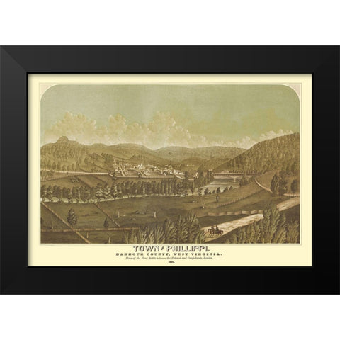 Phillippi West Virginia - Pool 1861 Black Modern Wood Framed Art Print by Pool