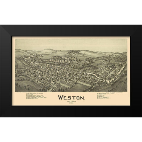Weston West Virginia - Fowler 1900 Black Modern Wood Framed Art Print by Fowler