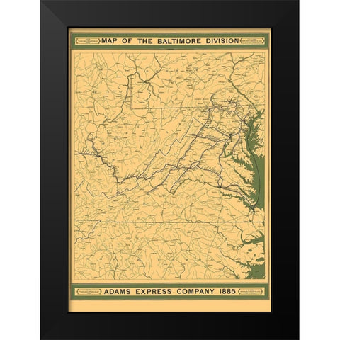 Adams Express Co, Baltimore Division - Lang 1885 Black Modern Wood Framed Art Print by Lang