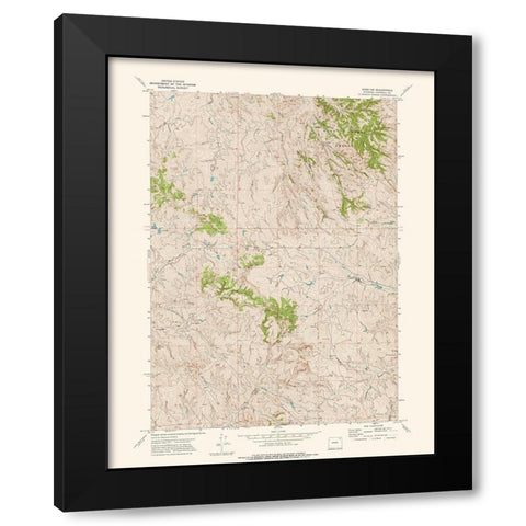 North West Adon Wyoming Quad - USGS 1972 Black Modern Wood Framed Art Print with Double Matting by USGS