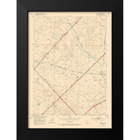 Arminto Wyoming Quad - USGS 1952 Black Modern Wood Framed Art Print by USGS