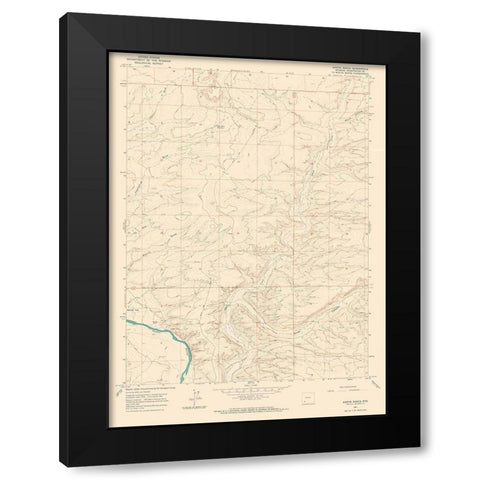 Austin Ranch Wyoming Quad - USGS 1961 Black Modern Wood Framed Art Print with Double Matting by USGS