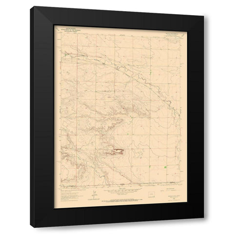 Arcola Wyoming Quad - USGS 1963 Black Modern Wood Framed Art Print by USGS