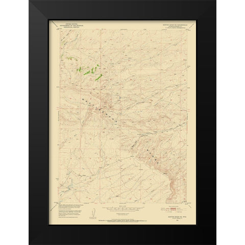 North East Benton Basin Wyoming Quad - USGS 1951 Black Modern Wood Framed Art Print by USGS